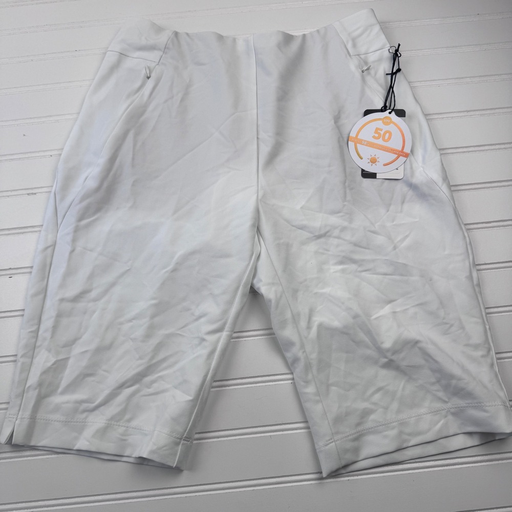 NEW Tail White Label Women's 6 White Golf Shorts UPF 50 11" Inseam